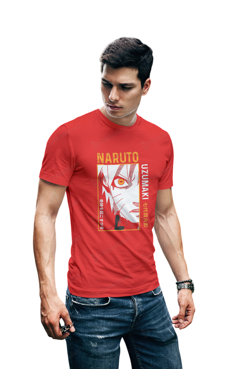 VEnhance Naruto Uzumaki Anime Character Graphic T-Shirt, Black, Cotton, Japanese Manga Design