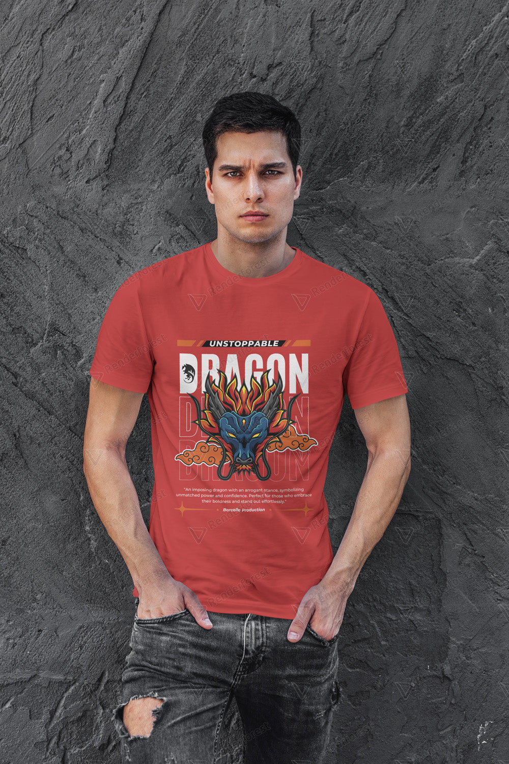 VEnhance Mens T-Shirt Unstoppable Dragon Graphic T-Shirt, Black Cotton, Streetwear Design Round Neck