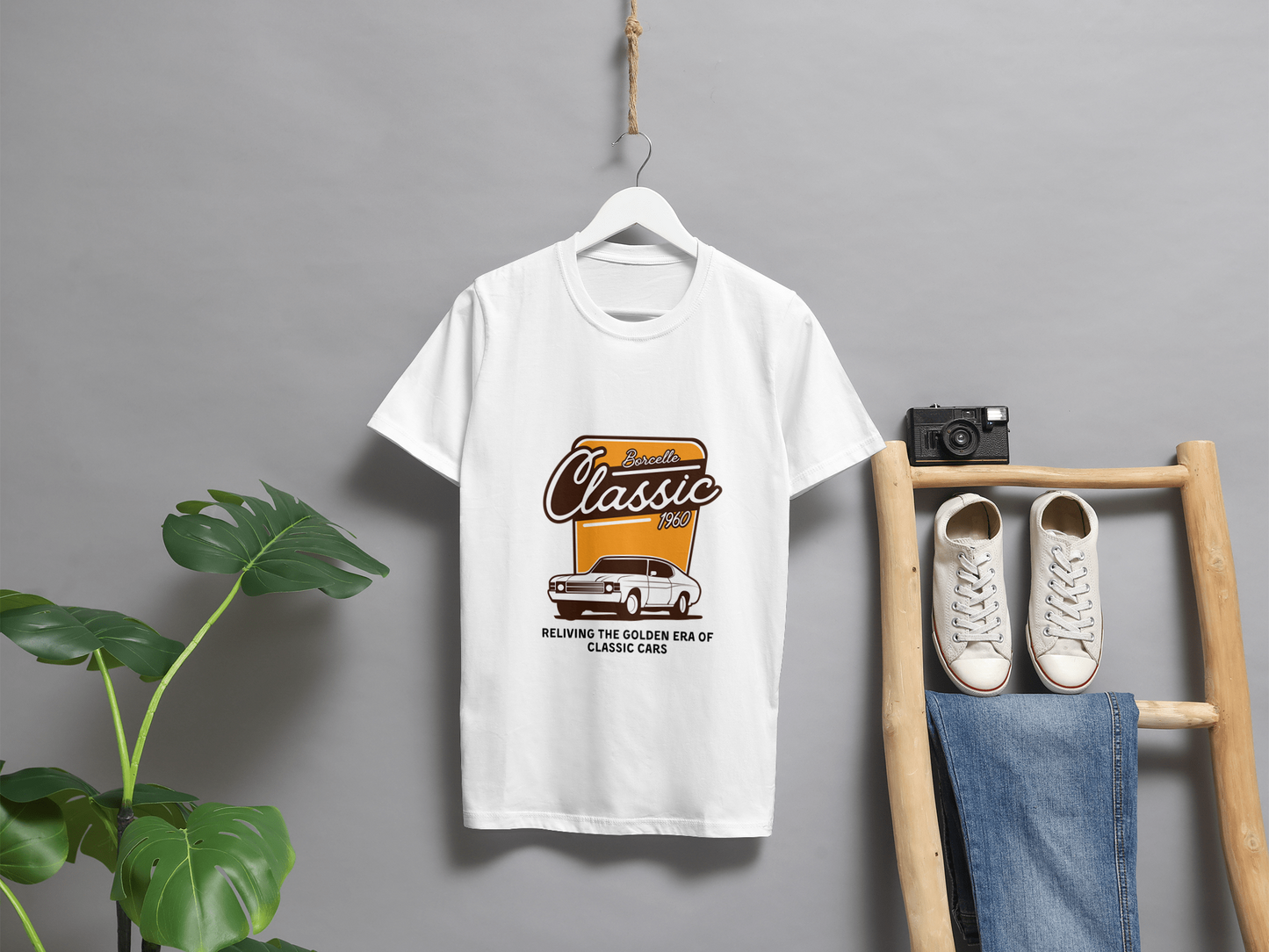 VEnhnace T-Shirt Classic Car,Cotton, Retro 1960 Design, Short Sleeve
