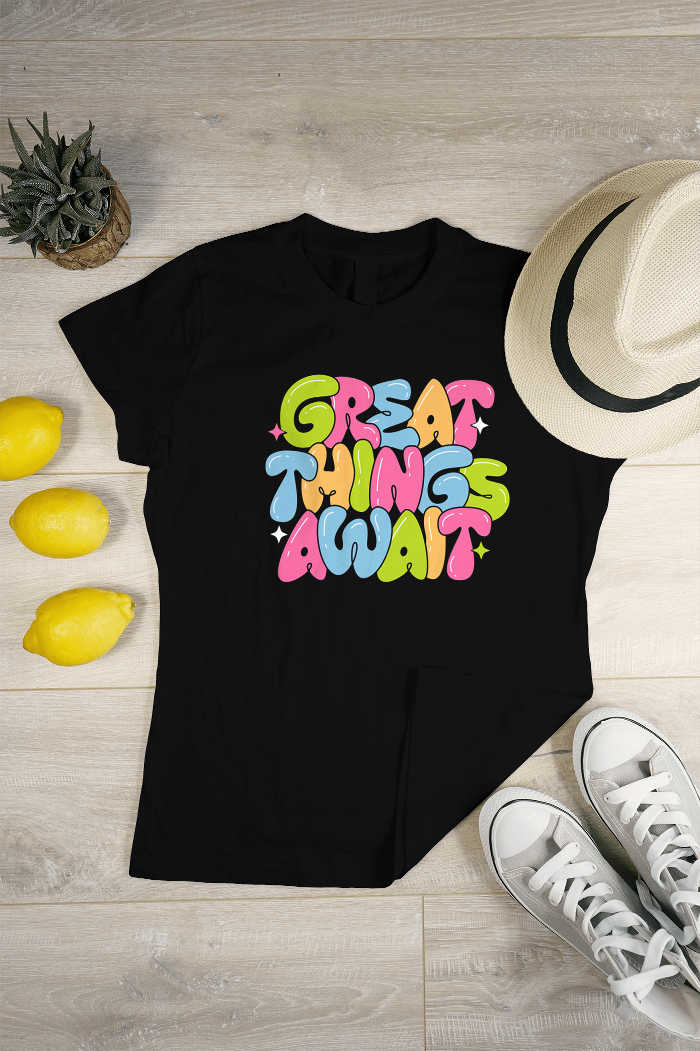 VEnhance WOMEN'S T-SHIRT Great Things Await T-Shirt