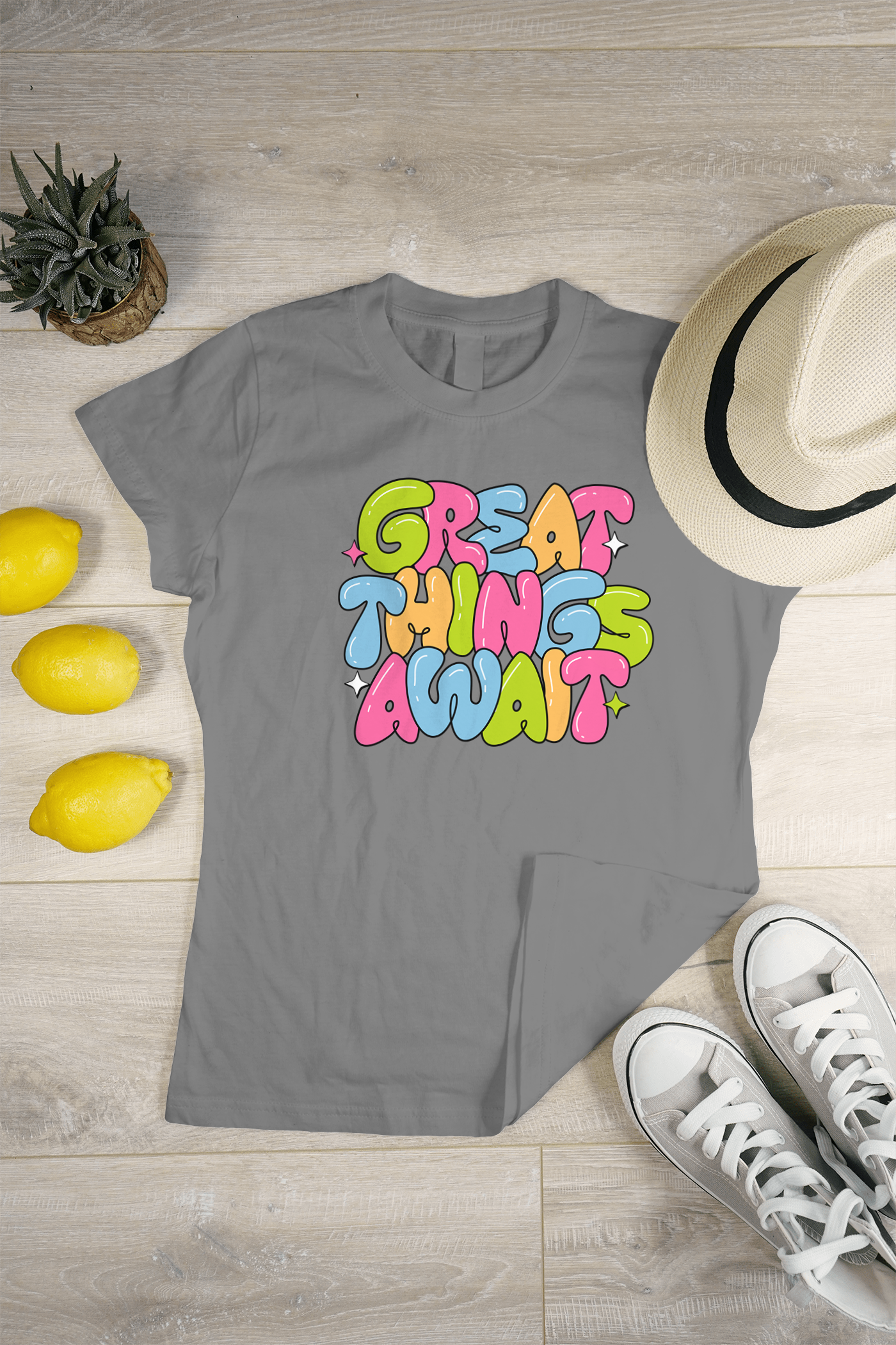 VEnhance WOMEN'S T-SHIRT Great Things Await T-Shirt