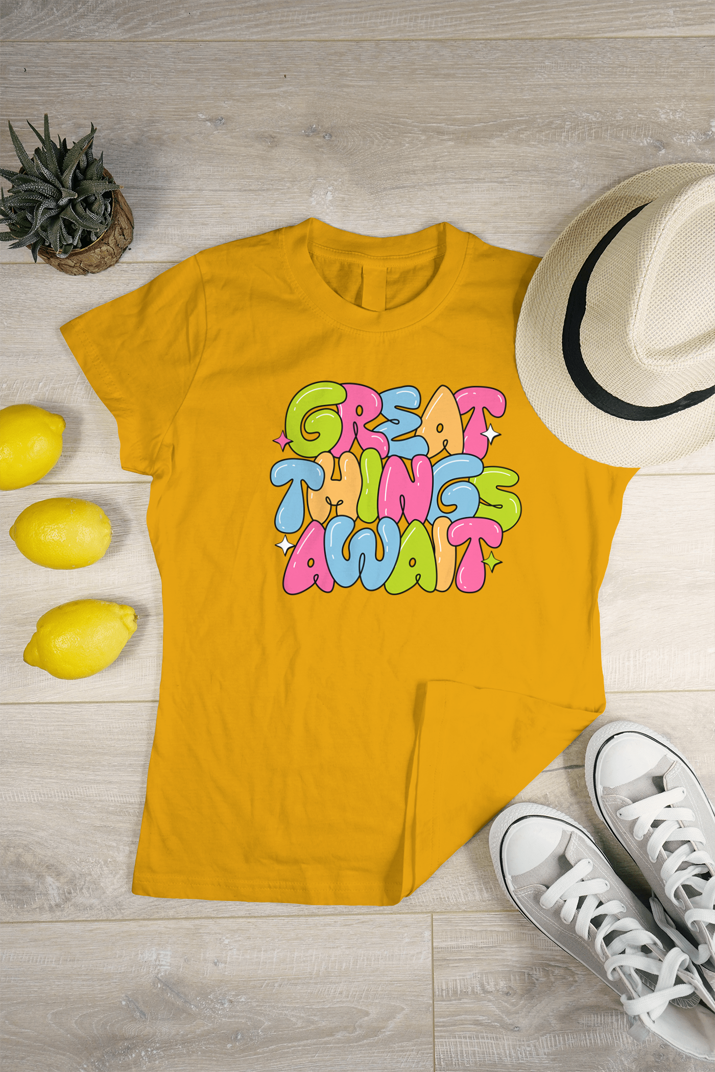 VEnhance WOMEN'S T-SHIRT Great Things Await T-Shirt