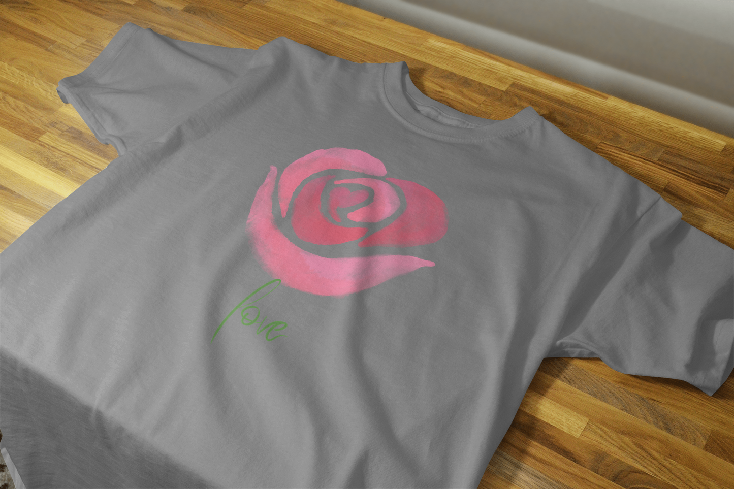 VEnhance Women's Watercolour Rose Print T-Shirt