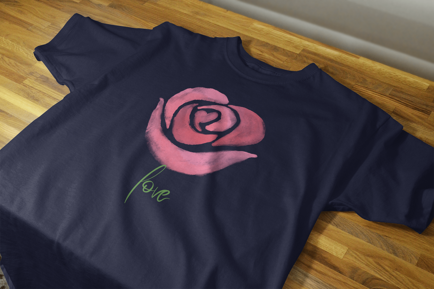 VEnhance Women's Watercolour Rose Print T-Shirt