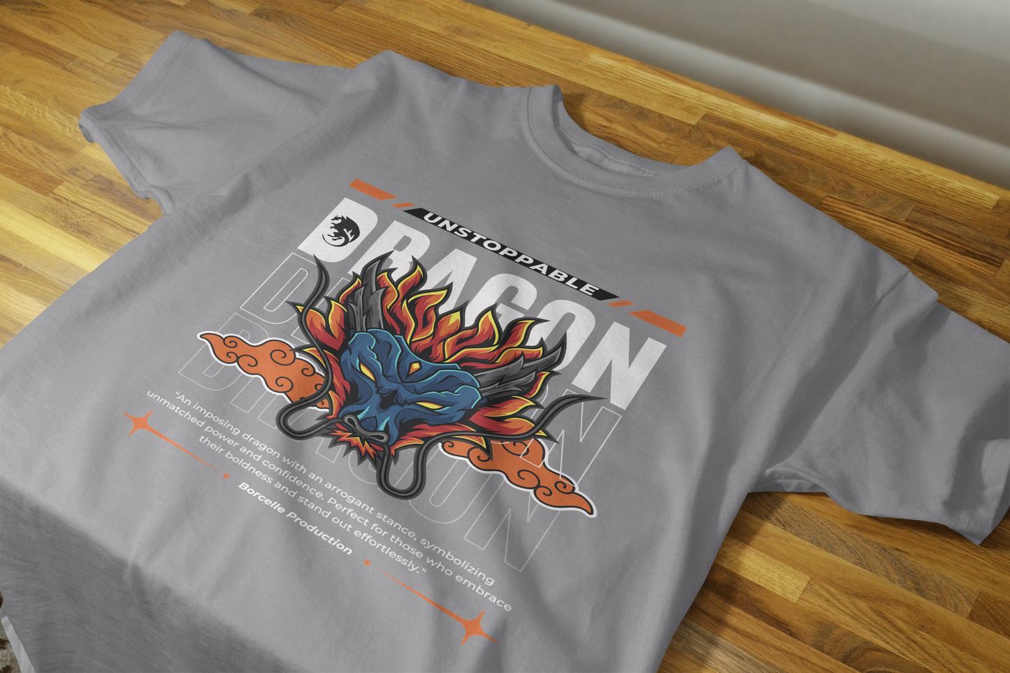 VEnhance Mens T-Shirt Unstoppable Dragon Graphic T-Shirt, Black Cotton, Streetwear Design Round Neck