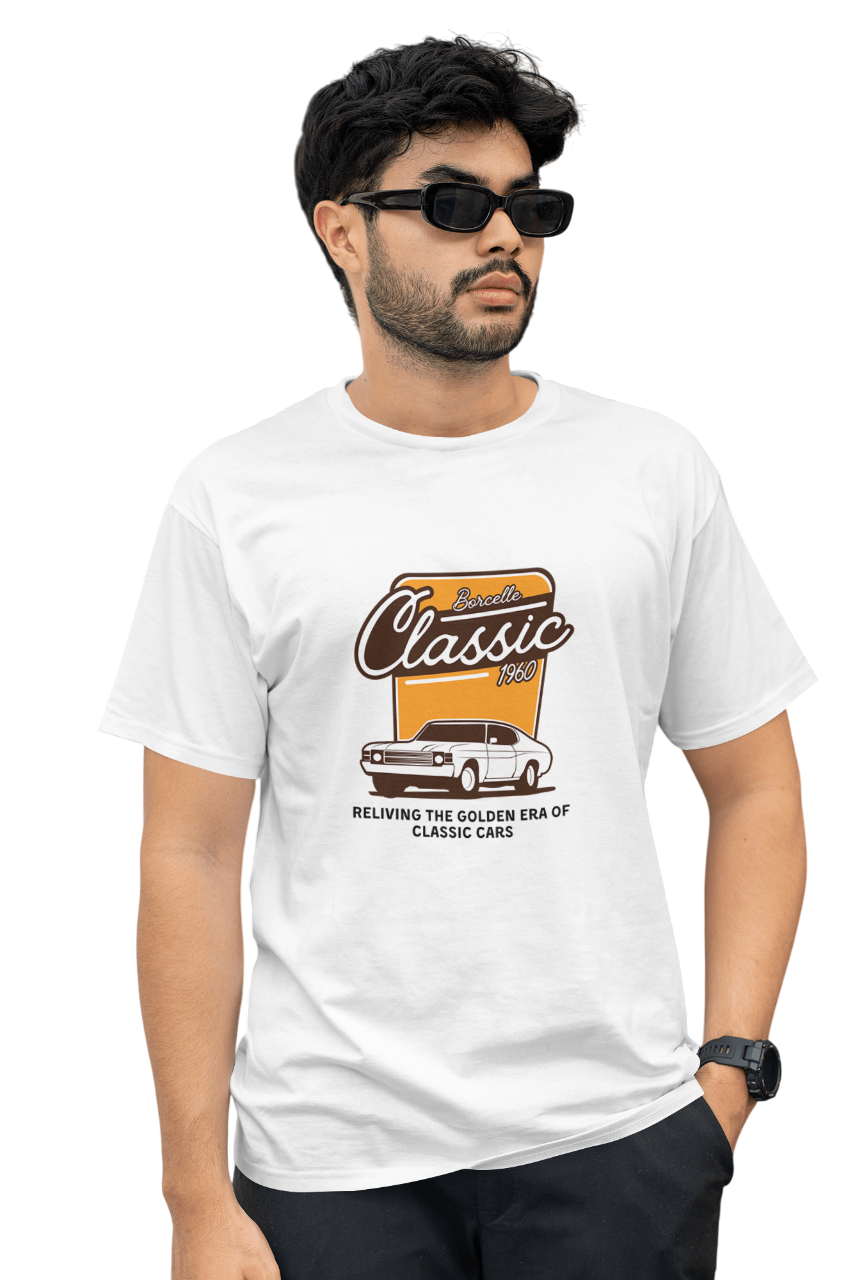 VEnhnace T-Shirt Classic Car,Cotton, Retro 1960 Design, Short Sleeve