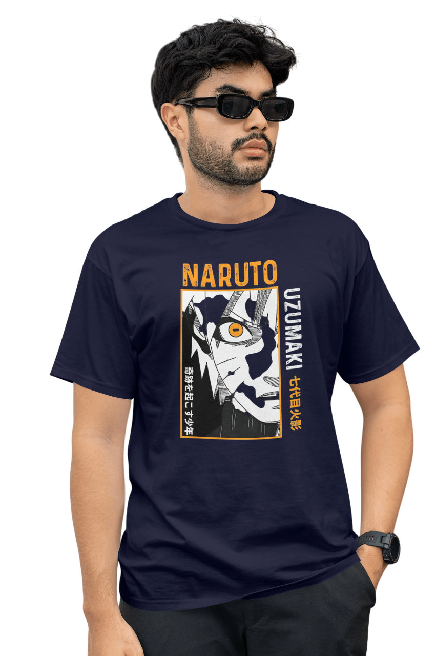 VEnhance Naruto Uzumaki Anime Character Graphic T-Shirt, Black, Cotton, Japanese Manga Design