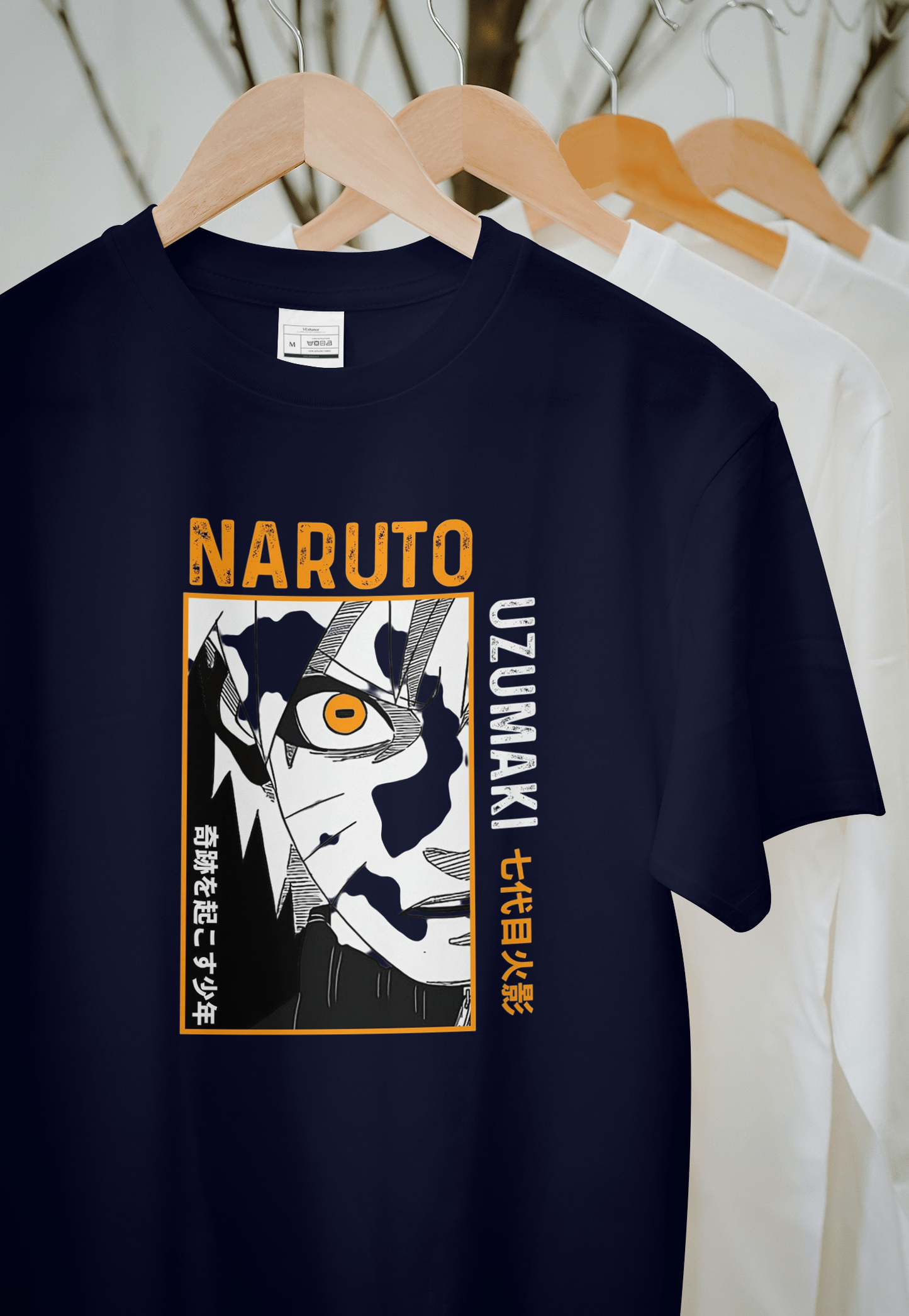 VEnhance Naruto Uzumaki Anime Character Graphic T-Shirt, Black, Cotton, Japanese Manga Design