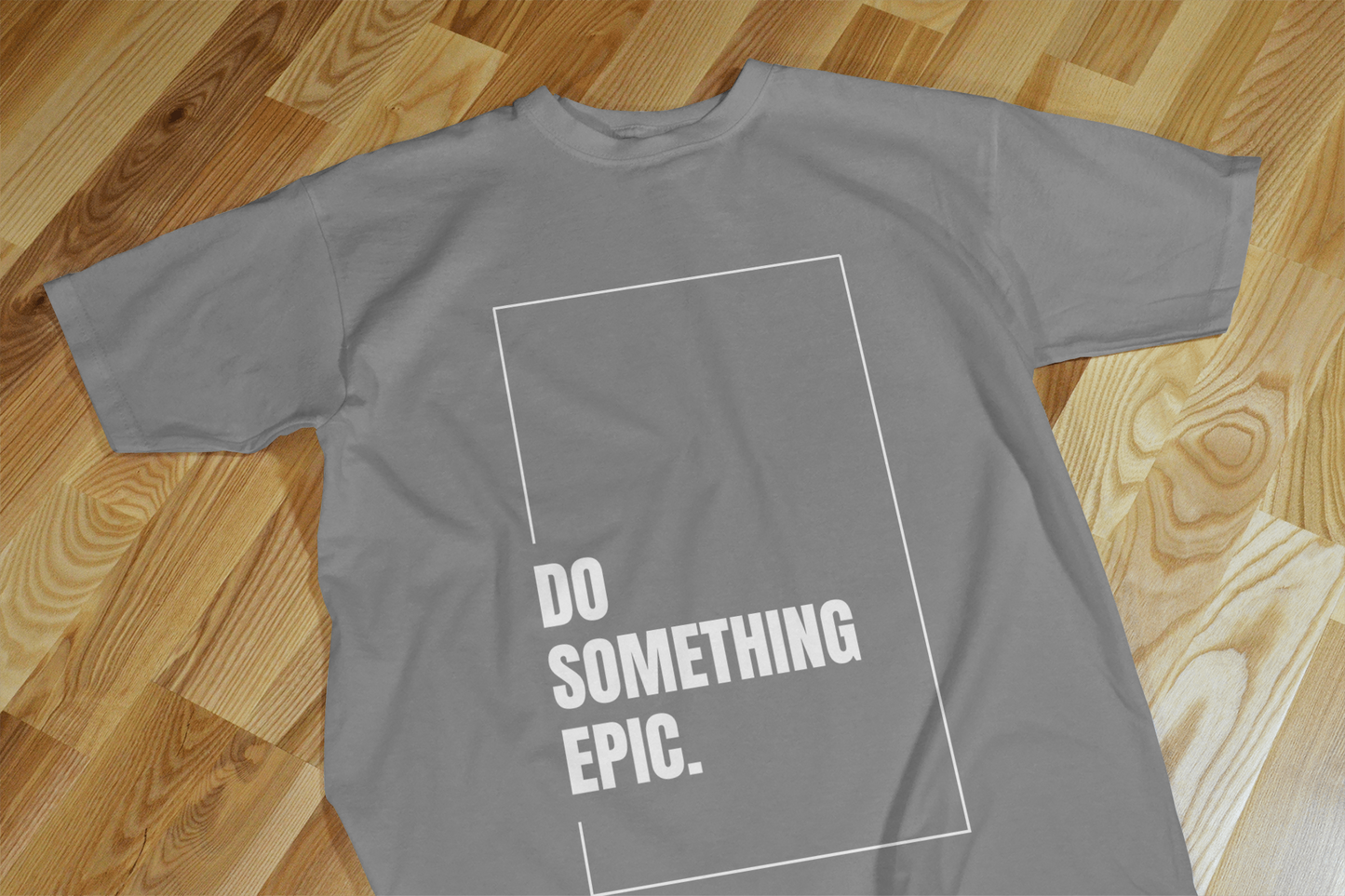 VEnhance Mens T-Shirt Motivational Graphic T-Shirt, Do Something Epic Print, Black, Cotton, Short Sleeve