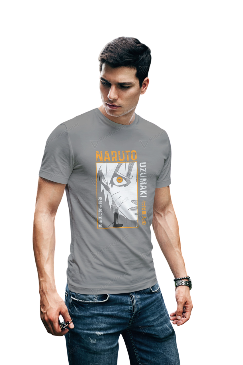 VEnhance Naruto Uzumaki Anime Character Graphic T-Shirt, Black, Cotton, Japanese Manga Design