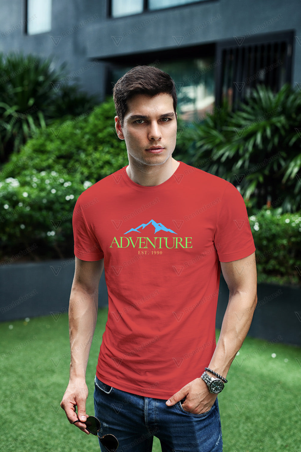 VEnhance Mens T-Shirt Adventure Mountain Graphic T-Shirt, Cotton, Black, Est 1990 Design