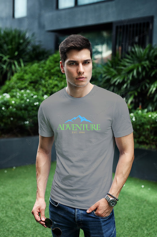 VEnhance Mens T-Shirt Adventure Mountain Graphic T-Shirt, Cotton, Black, Est 1990 Design