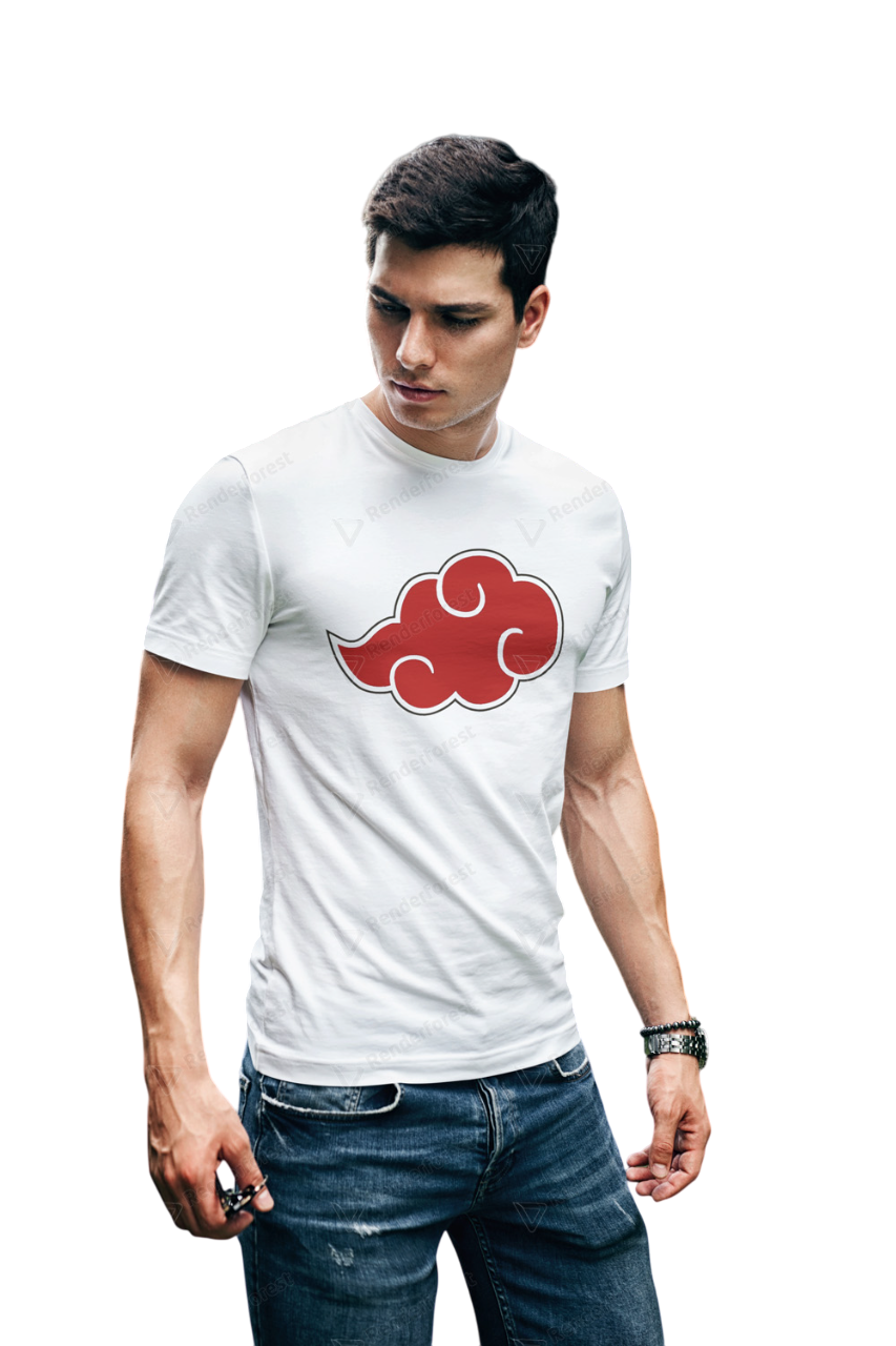 VEnhance T-Shirt Anime Cloud Design, White Cotton, Casual Graphic Print