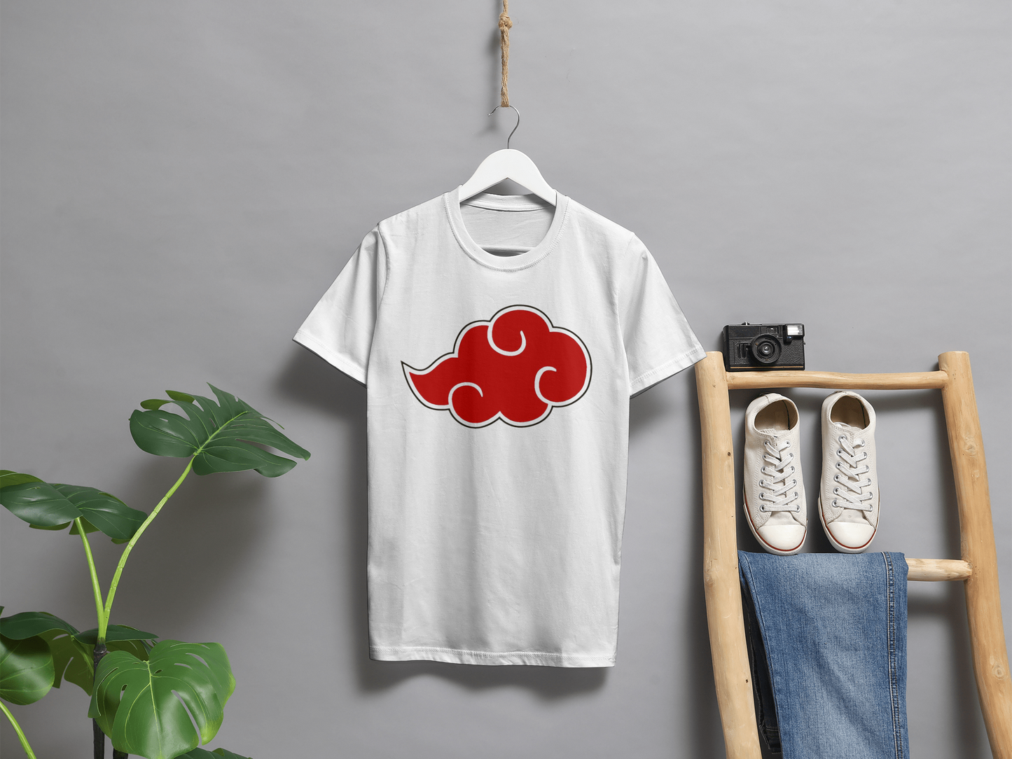 VEnhance T-Shirt Anime Cloud Design, White Cotton, Casual Graphic Print