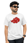VEnhance T-Shirt Anime Cloud Design, White Cotton, Casual Graphic Print