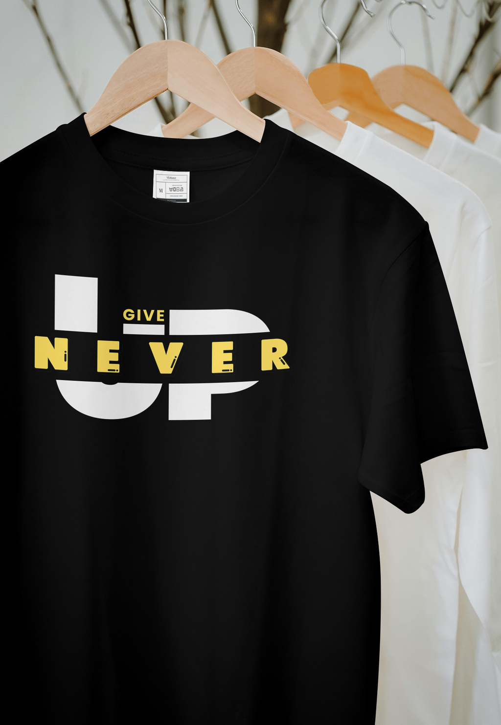 VEnhance Never Give Up Motivational T-Shirt