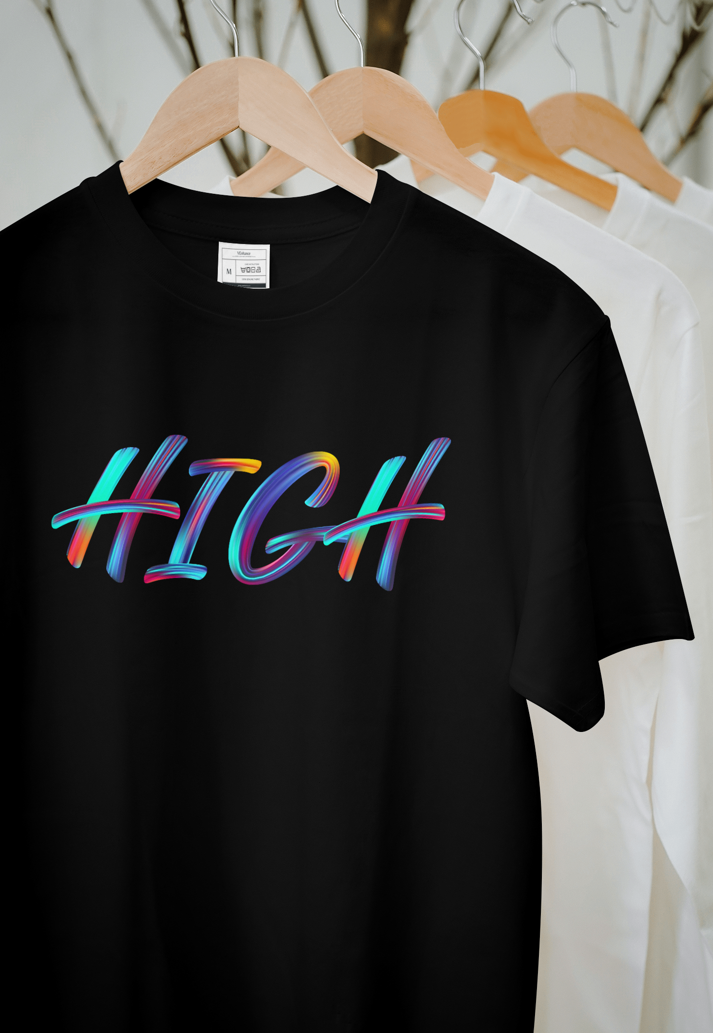 VEnhnace High Graphic T-Shirt with Multicolour Design