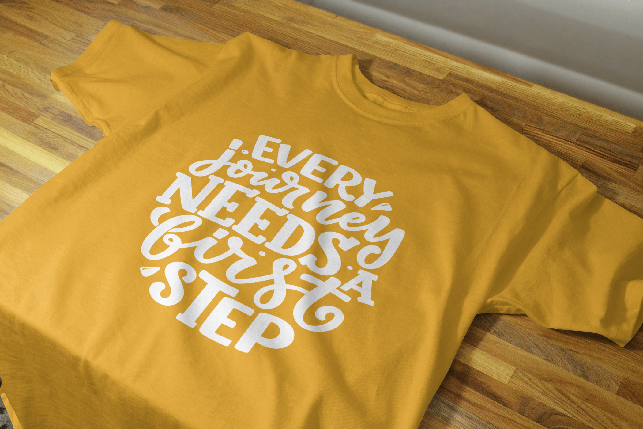VEnahance Men's T-Shirt Inspirational Quote, Every Journey Needs a First Step, Red Cotton, Unisex Casual Short Sleeve