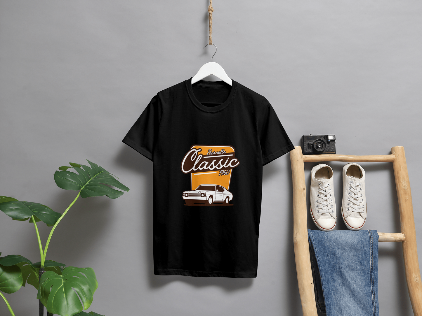 VEnhnace T-Shirt Classic Car,Cotton, Retro 1960 Design, Short Sleeve