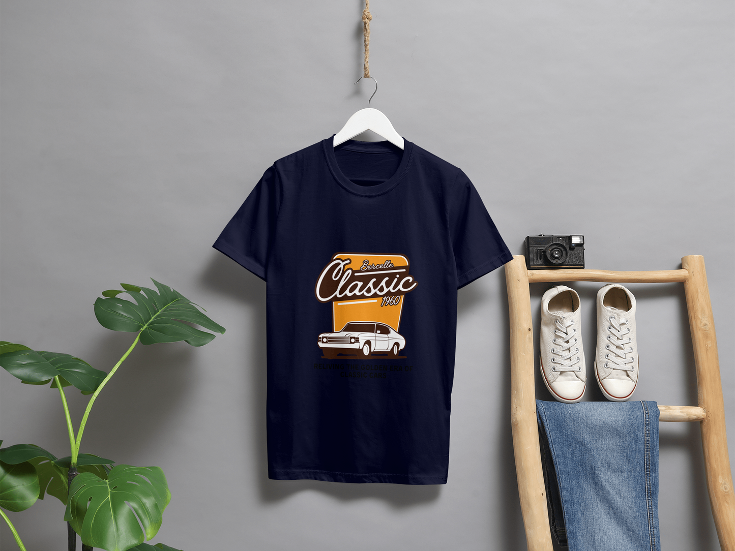 VEnhnace T-Shirt Classic Car,Cotton, Retro 1960 Design, Short Sleeve
