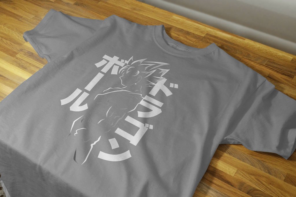 VEnhance T-Shirt Anime Dragon Ball Graphic, Japanese Text Design, Navy Blue, Cotton