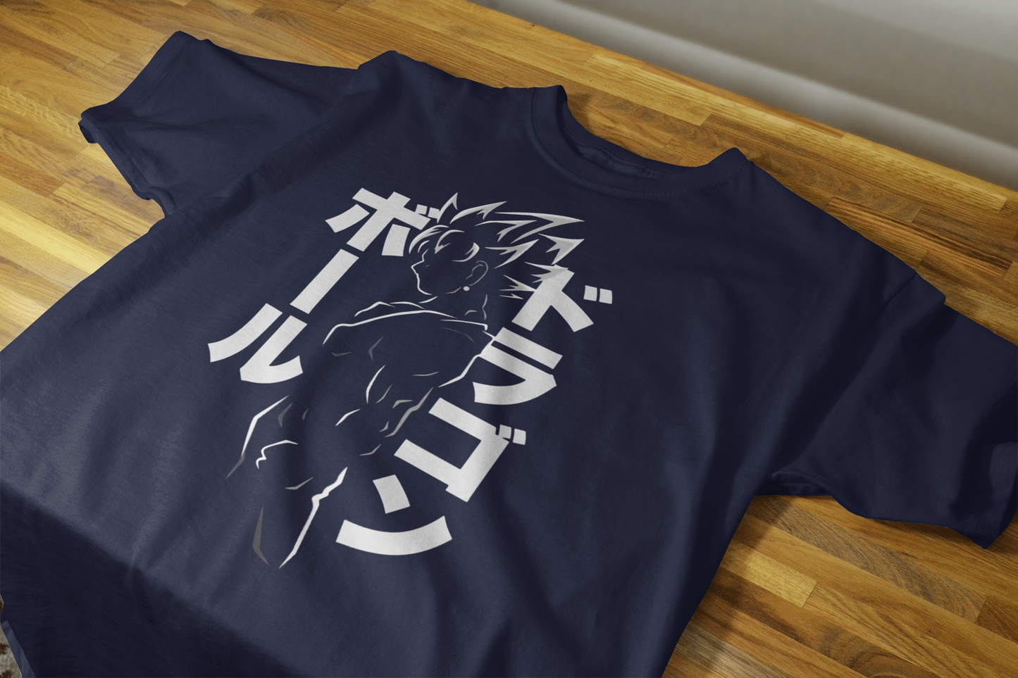 VEnhance T-Shirt Anime Dragon Ball Graphic, Japanese Text Design, Navy Blue, Cotton