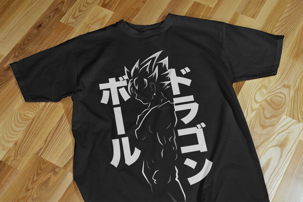 VEnhance T-Shirt Anime Dragon Ball Graphic, Japanese Text Design, Navy Blue, Cotton