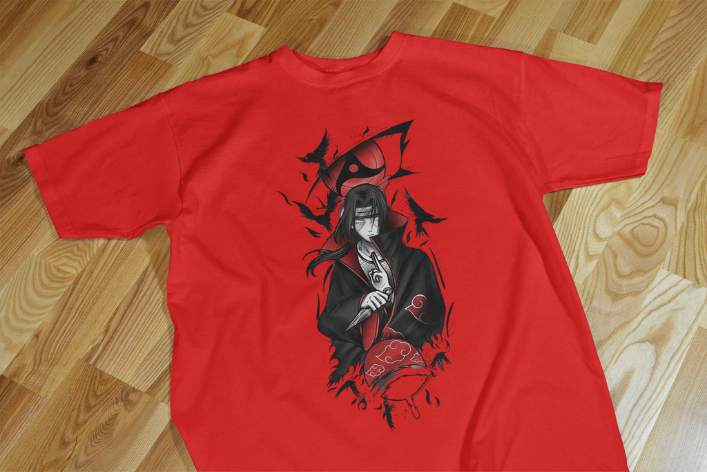 VEnhance T-Shirt Anime Character Graphic, White Cotton, Crow Design, Short Sleeve