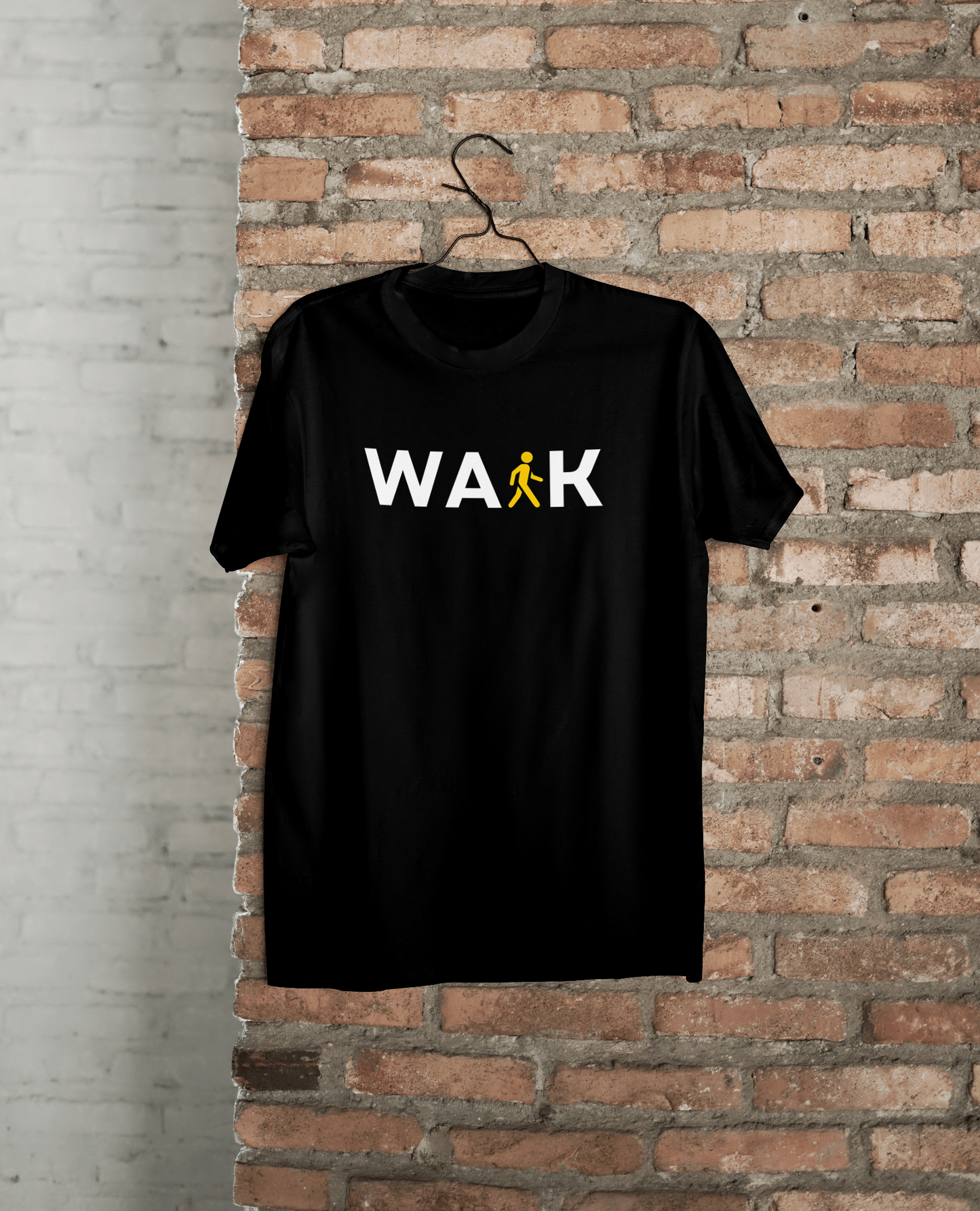 VEnhance T-Shirt Walk Graphic Print, Navy Blue, Cotton, Round Neck, Short Sleeve