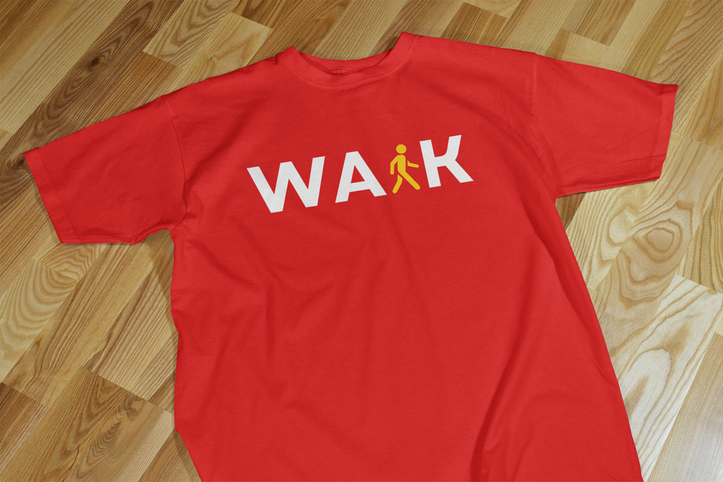 VEnhance T-Shirt Walk Graphic Print, Navy Blue, Cotton, Round Neck, Short Sleeve