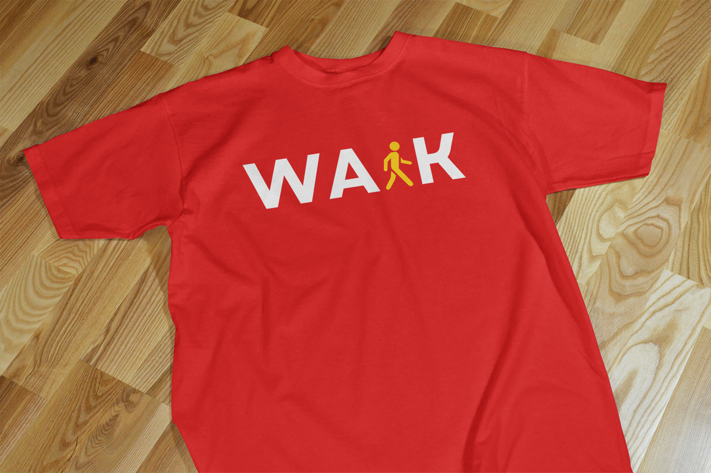VEnhance T-Shirt Walk Graphic Print, Navy Blue, Cotton, Round Neck, Short Sleeve