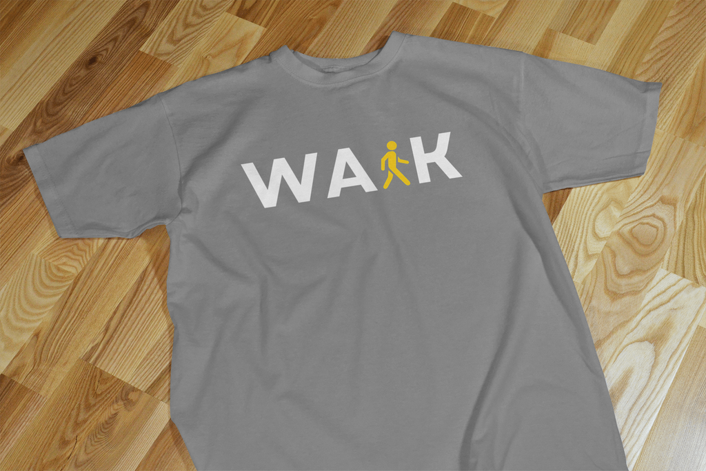 VEnhance T-Shirt Walk Graphic Print, Navy Blue, Cotton, Round Neck, Short Sleeve