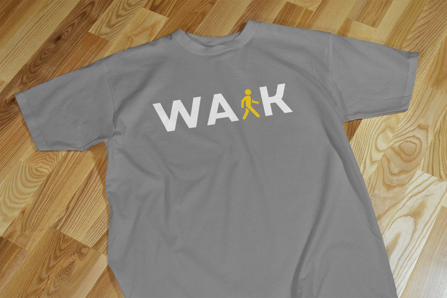 VEnhance T-Shirt Walk Graphic Print, Navy Blue, Cotton, Round Neck, Short Sleeve