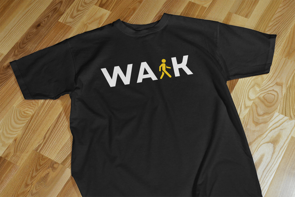 VEnhance T-Shirt Walk Graphic Print, Navy Blue, Cotton, Round Neck, Short Sleeve