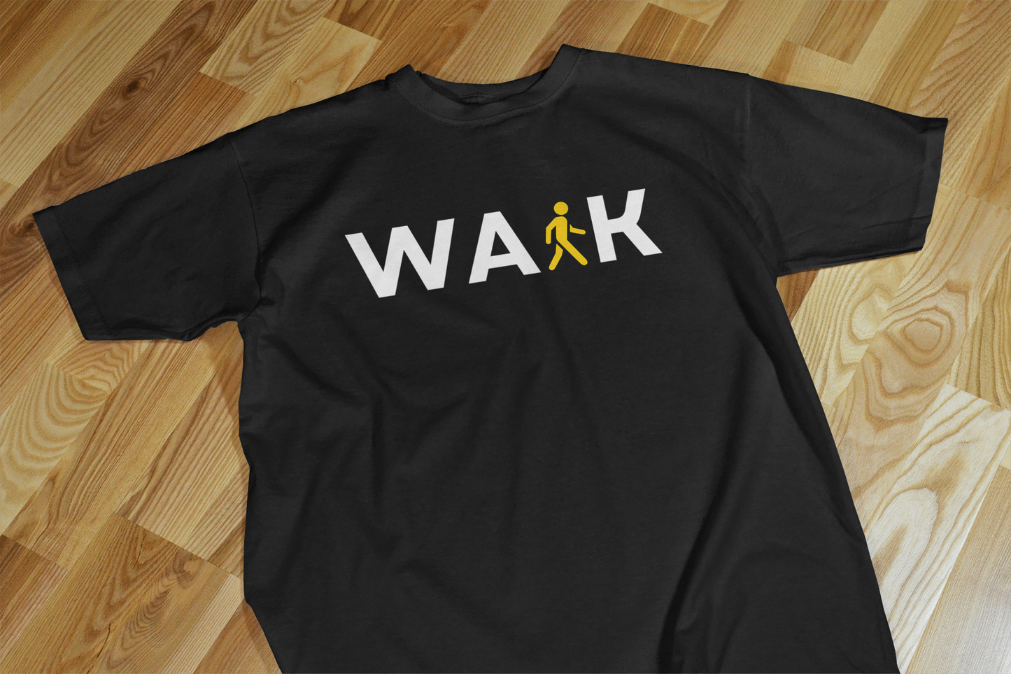 VEnhance T-Shirt Walk Graphic Print, Navy Blue, Cotton, Round Neck, Short Sleeve