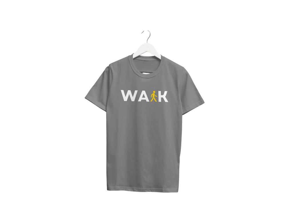 VEnhance T-Shirt Walk Graphic Print, Navy Blue, Cotton, Round Neck, Short Sleeve