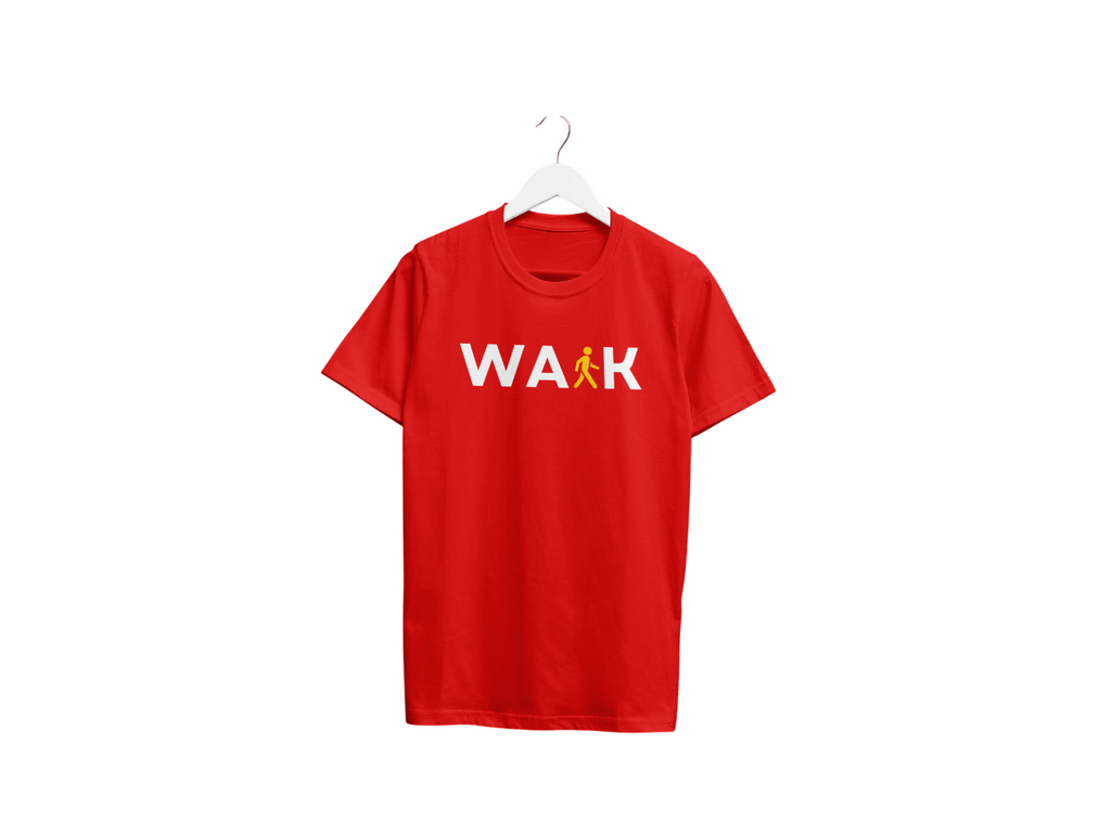 VEnhance T-Shirt Walk Graphic Print, Navy Blue, Cotton, Round Neck, Short Sleeve