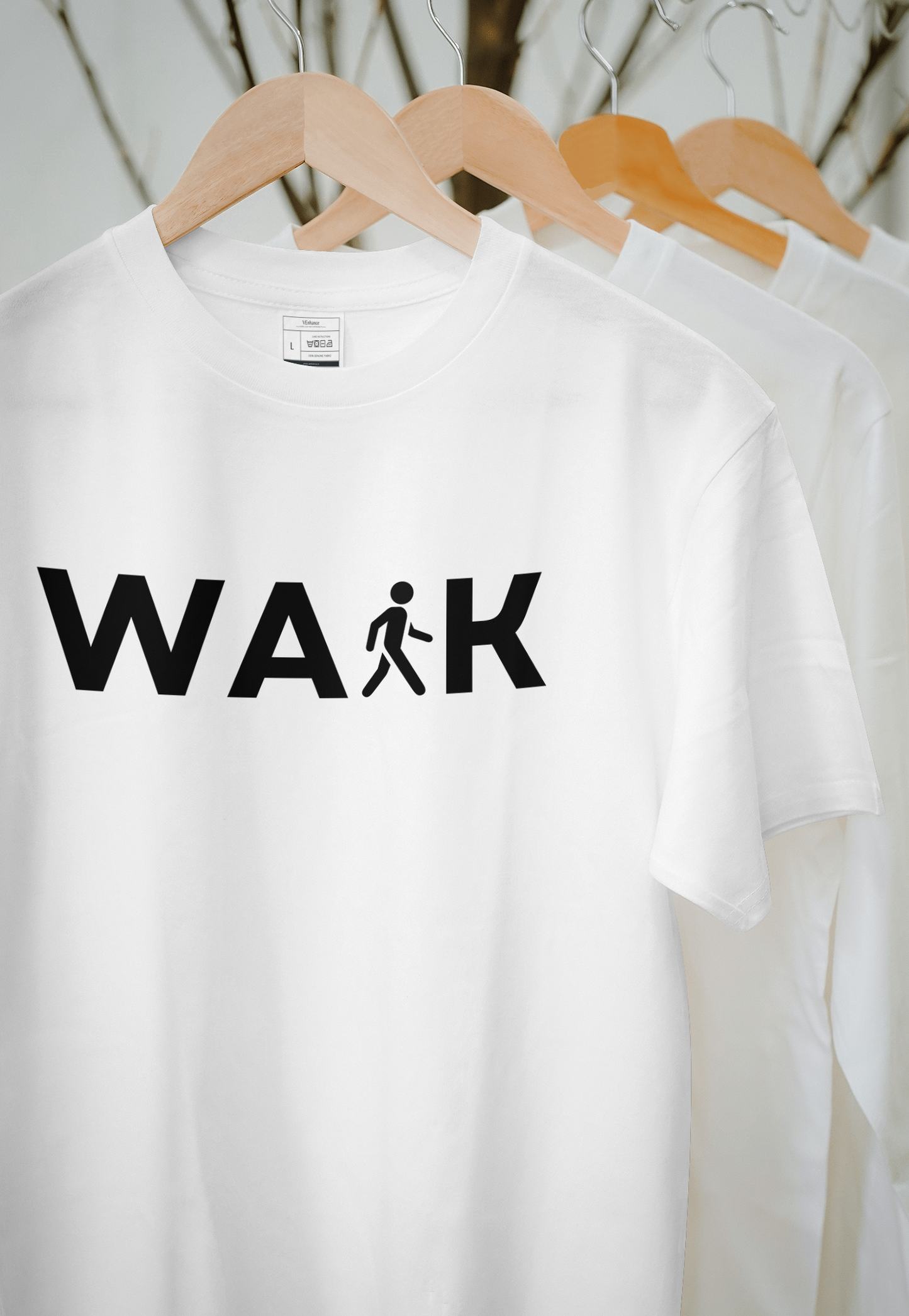 VEnhance T-Shirt, White Cotton, Short Sleeve, Casual Unisex Design