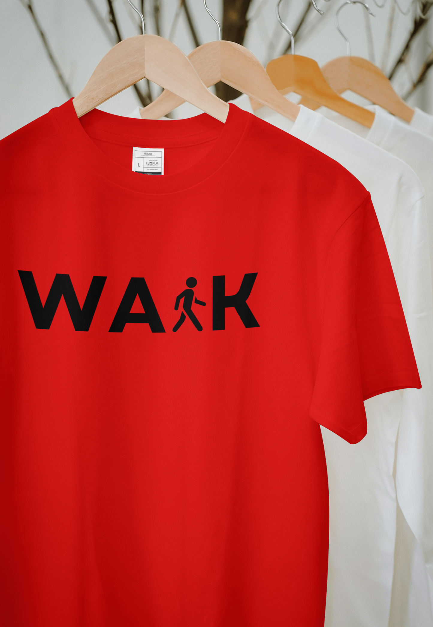 VEnhance T-Shirt, White Cotton, Short Sleeve, Casual Unisex Design