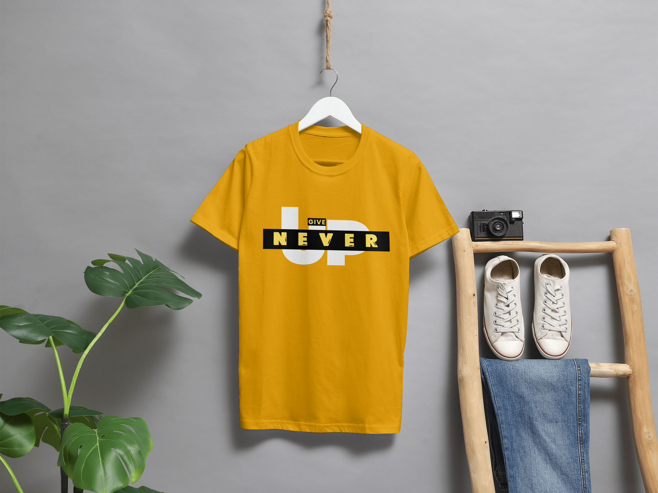 VEnhance Never Give Up Motivational T-Shirt
