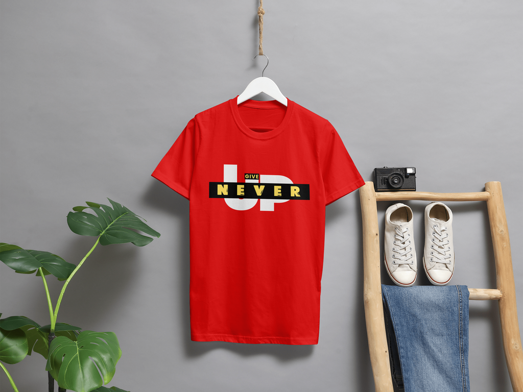 VEnhance Never Give Up Motivational T-Shirt