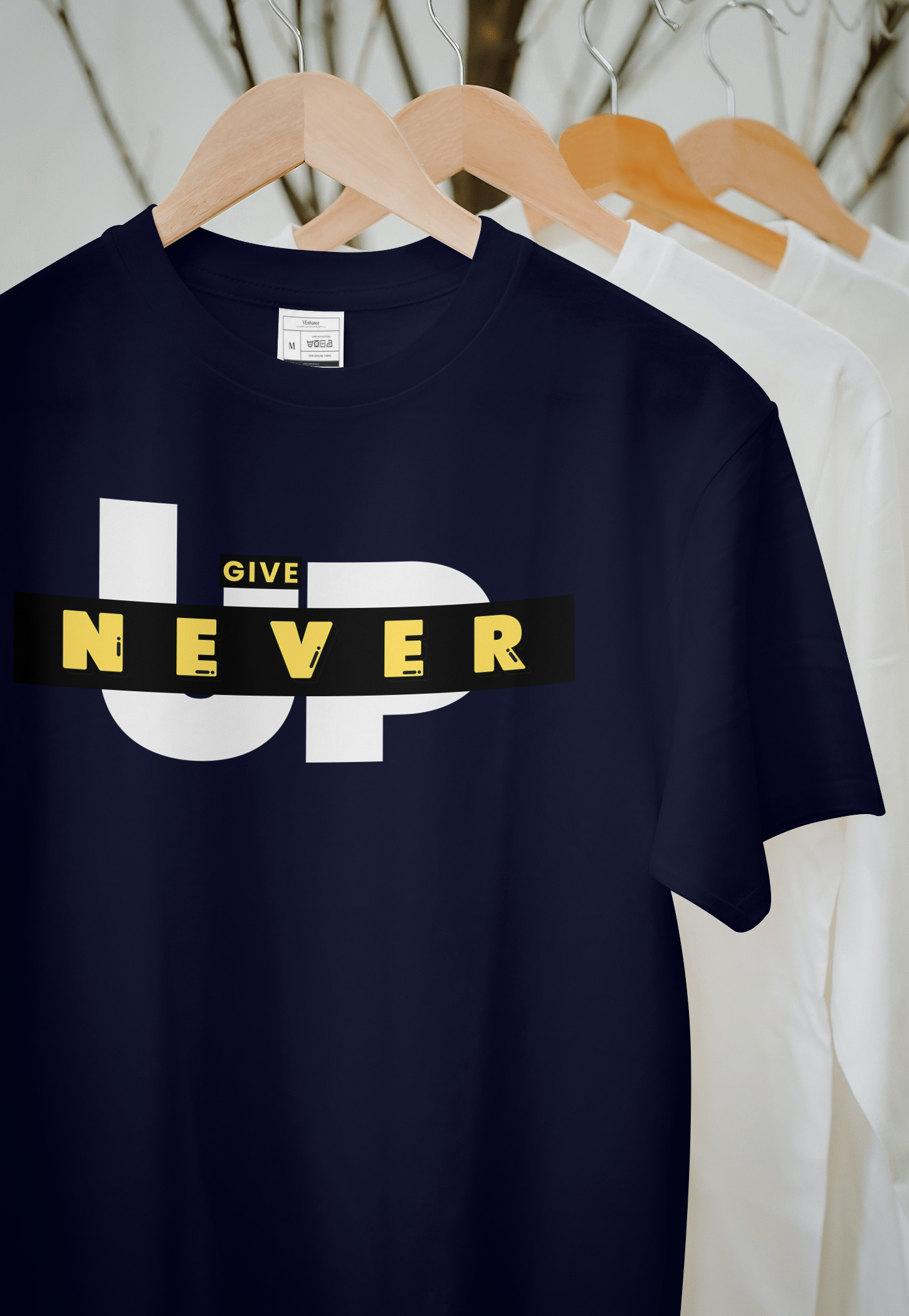 VEnhance Never Give Up Motivational T-Shirt