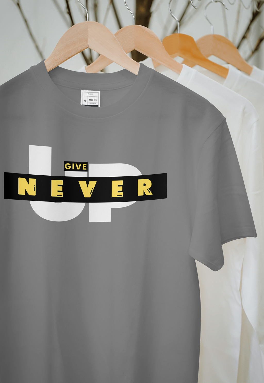 VEnhance Never Give Up Motivational T-Shirt