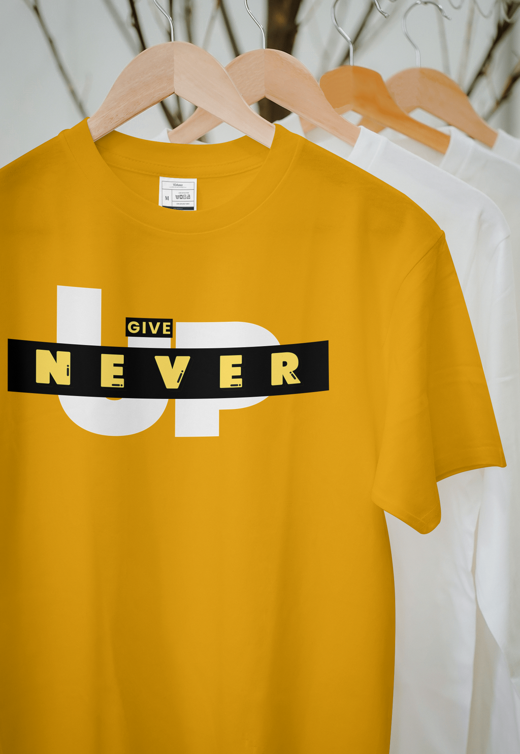 VEnhance Never Give Up Motivational T-Shirt