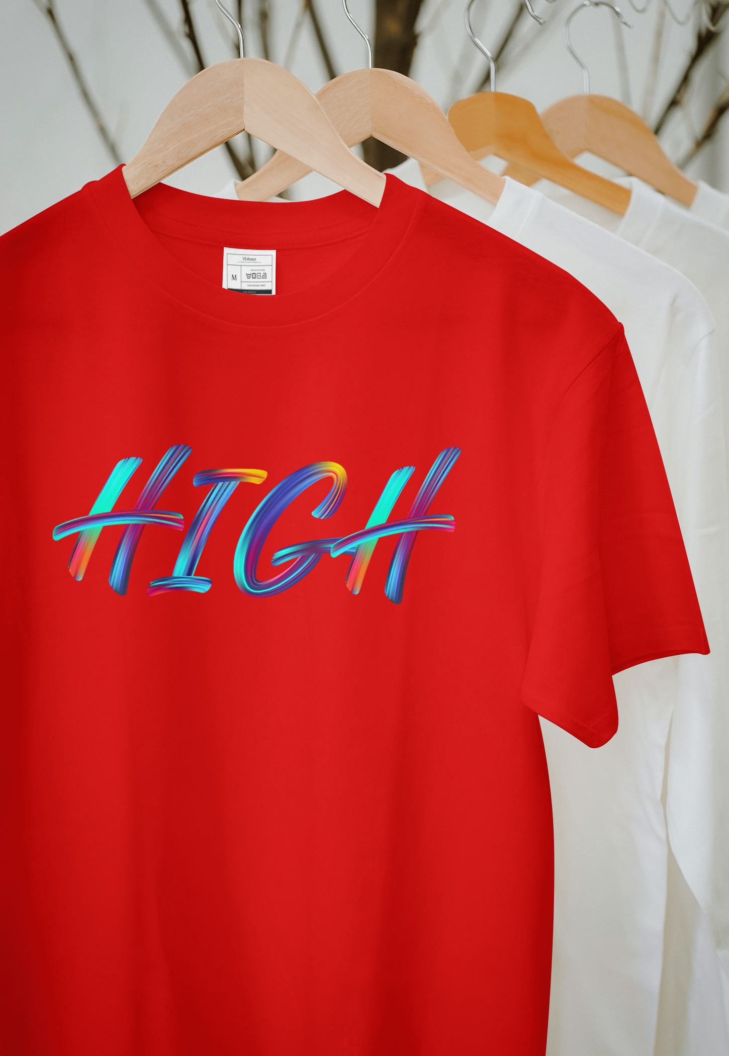 VEnhnace High Graphic T-Shirt with Multicolour Design