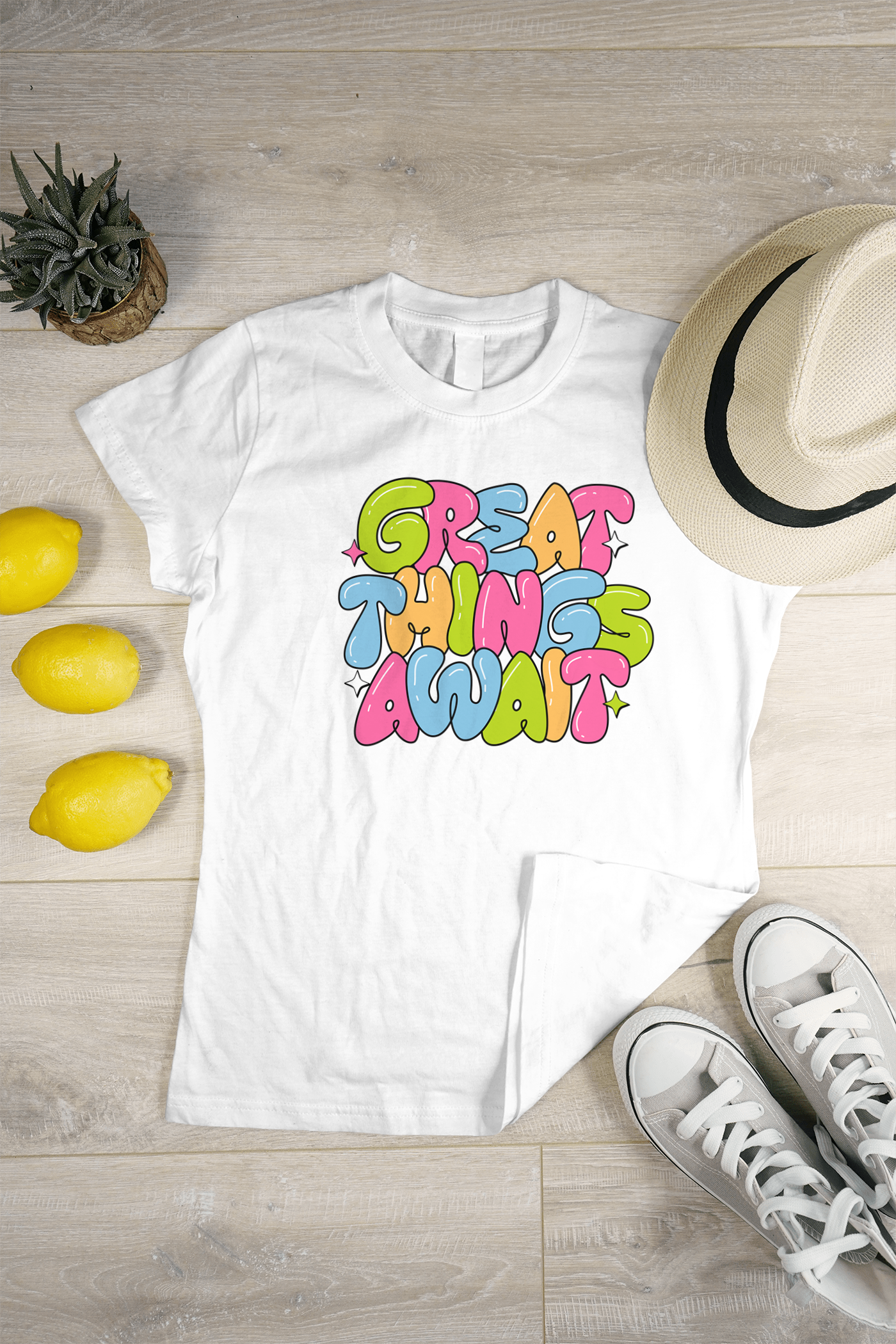 VEnhance WOMEN'S T-SHIRT Great Things Await T-Shirt