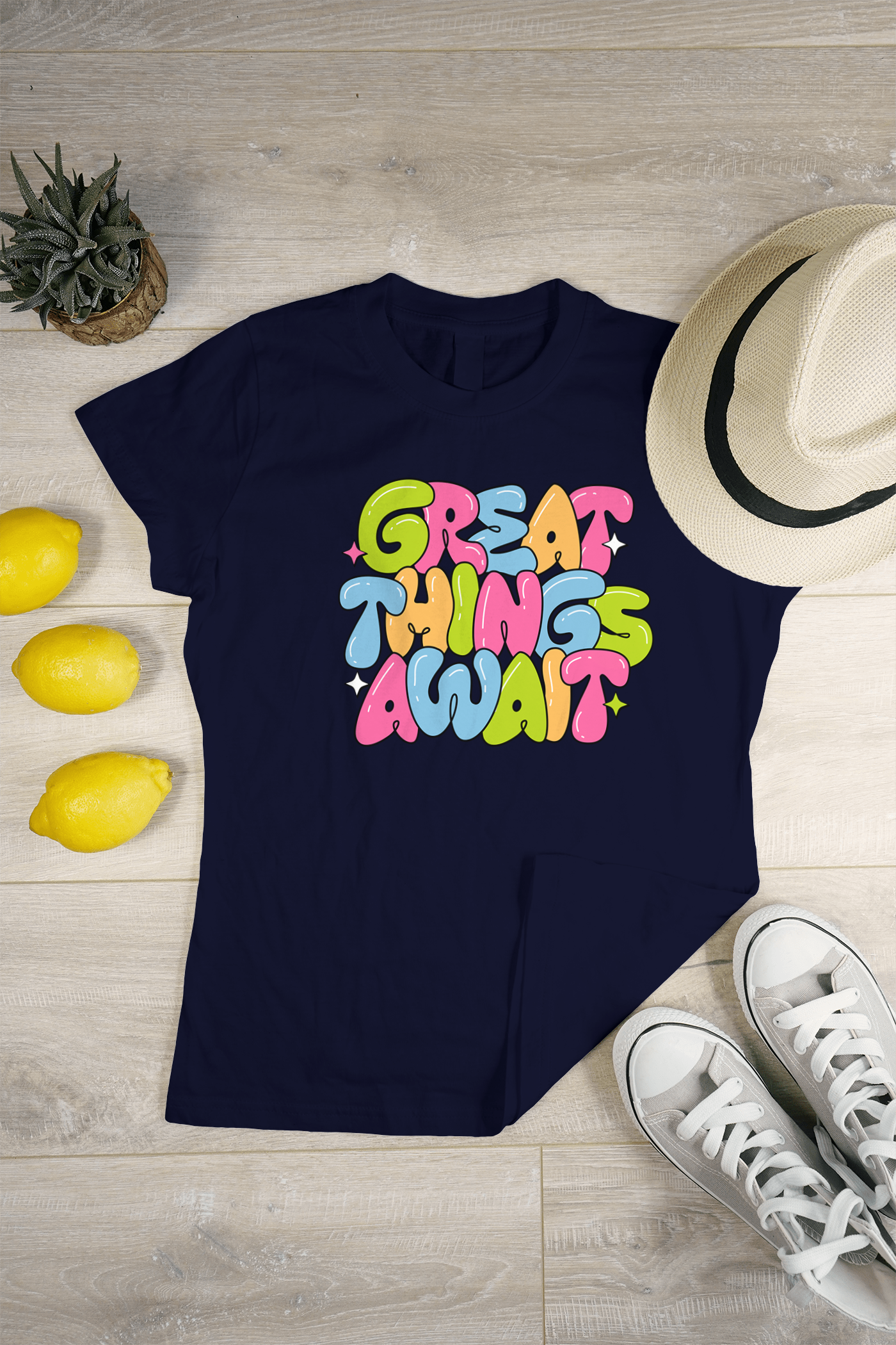 VEnhance WOMEN'S T-SHIRT Great Things Await T-Shirt