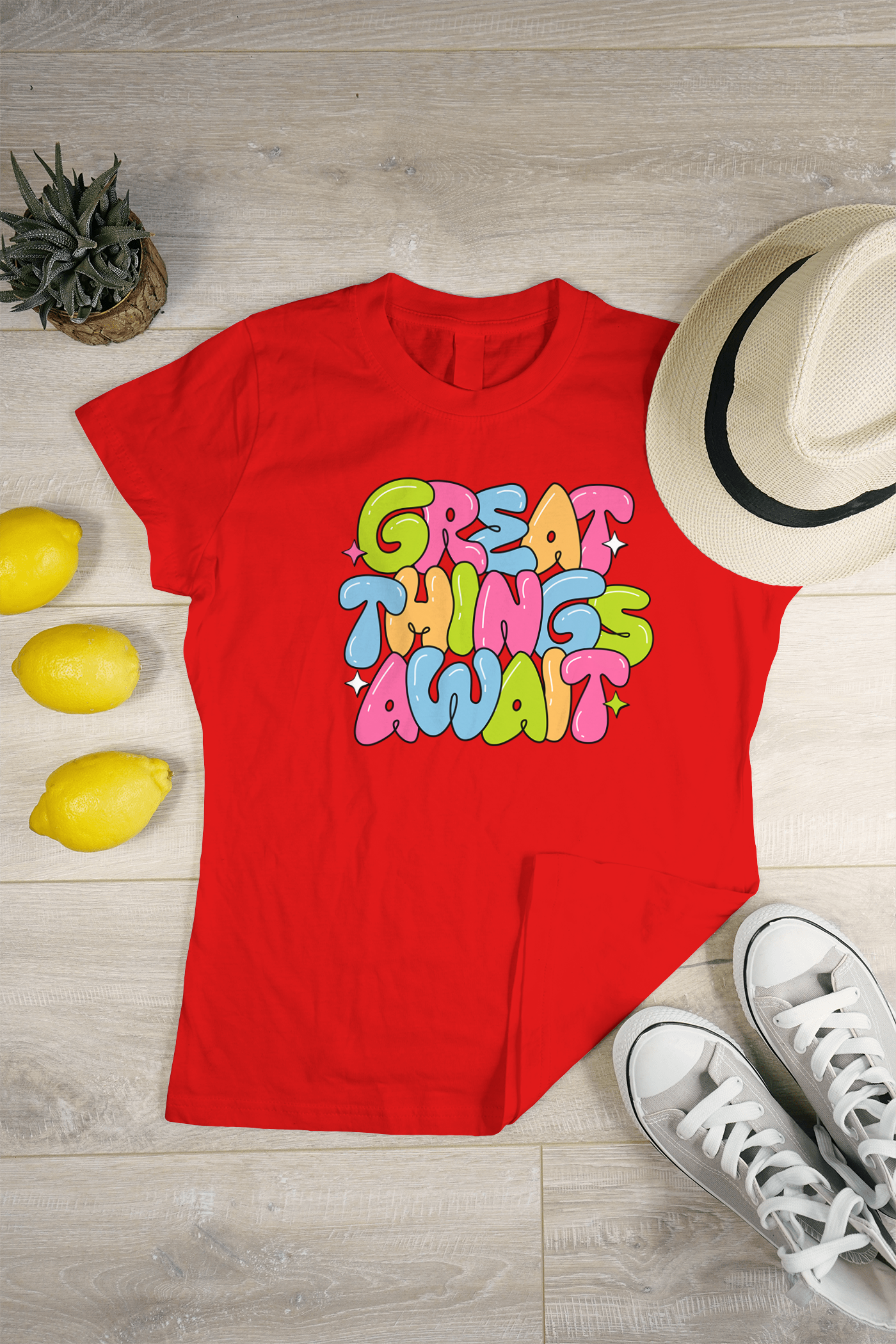 VEnhance WOMEN'S T-SHIRT Great Things Await T-Shirt