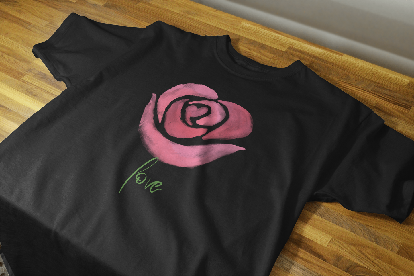 VEnhance Women's Watercolour Rose Print T-Shirt