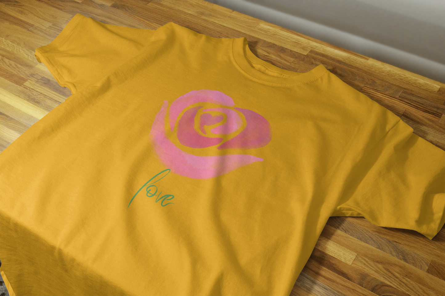 VEnhance Women's Watercolour Rose Print T-Shirt